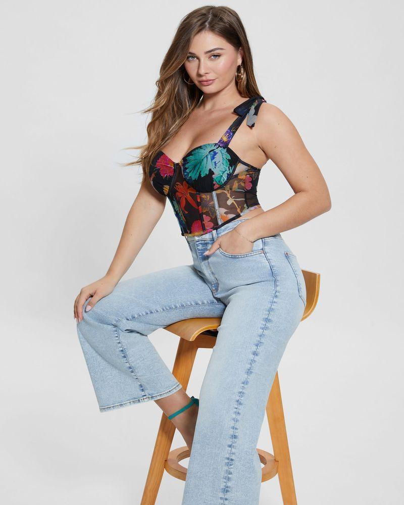 Top Guess Mujer Sl Tied Margot Mesh Corset Top Surtido-4