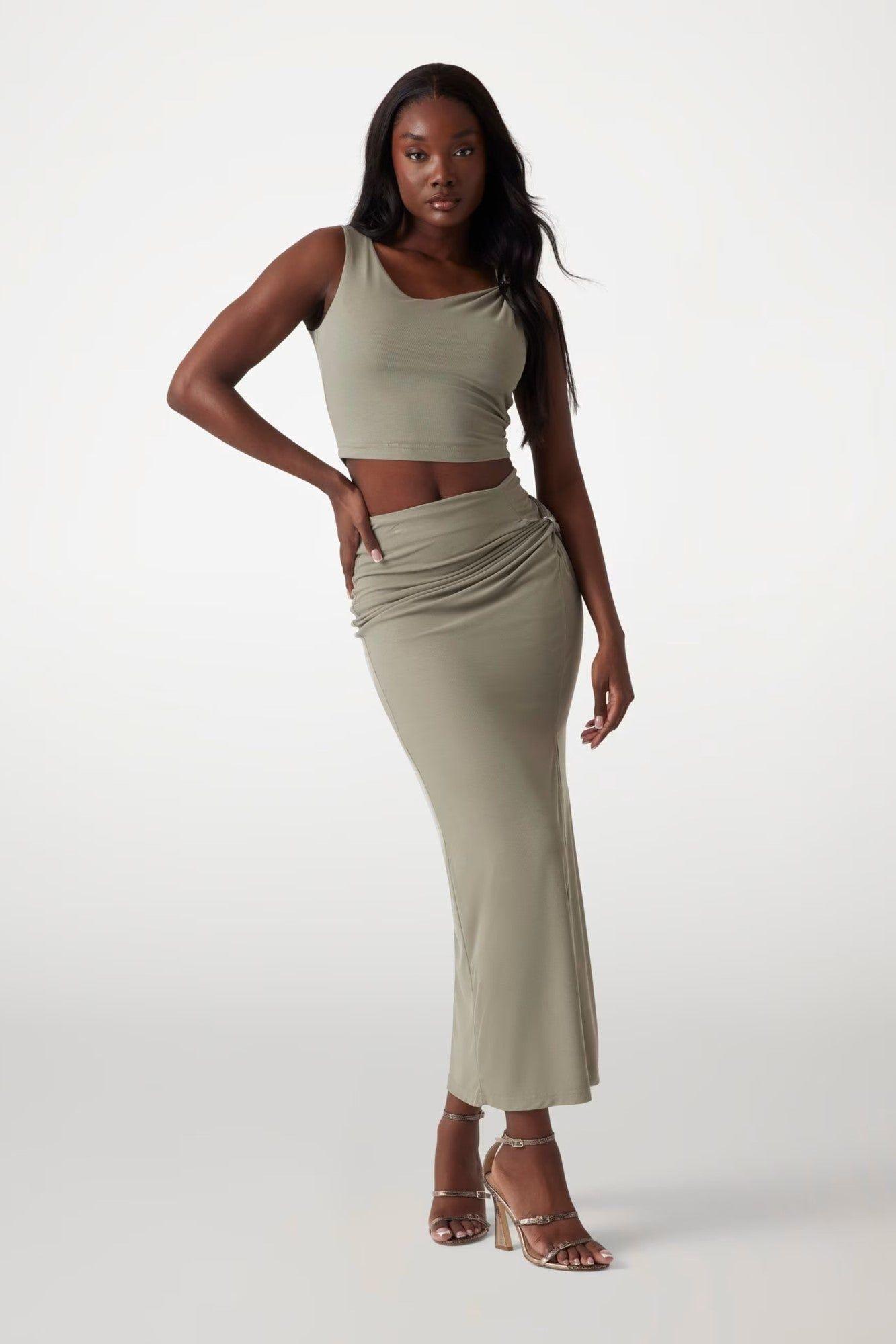 Falda Aimee Jewel Drap Skirt Verde-3