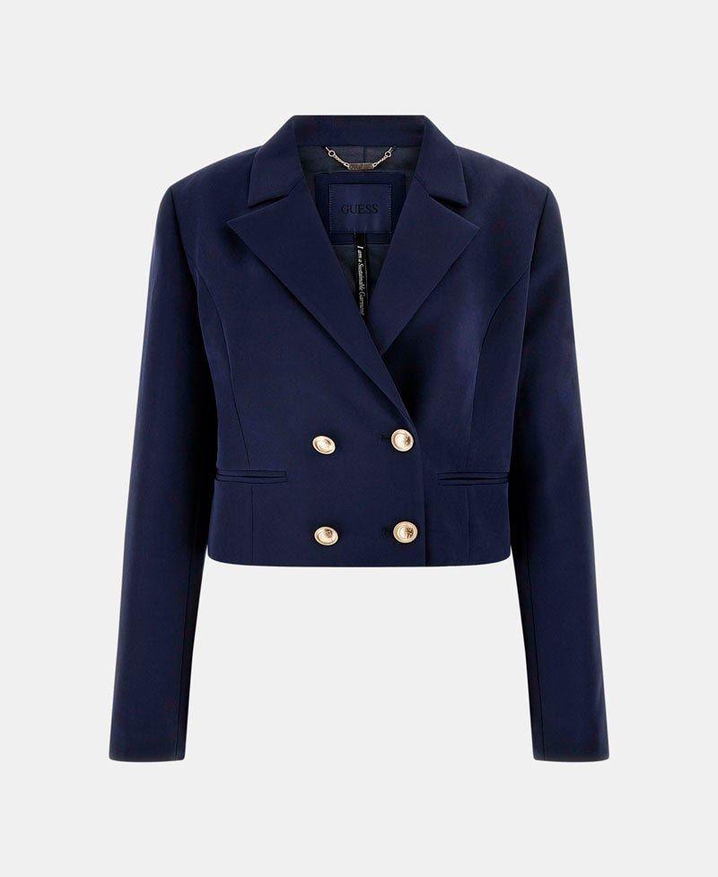 Chaqueta Guess Mujer Andree Crop Blazer Azul-5