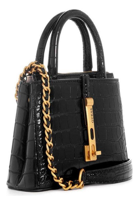 Mini Cartera Guess Mujer James Mini Satchel Negro-1