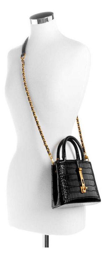 Mini Cartera Guess Mujer James Mini Satchel Negro-4