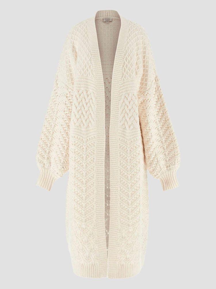 Sweater Guess Mujer Ls Mix Stitch Valeria Cardigan Blanco-7