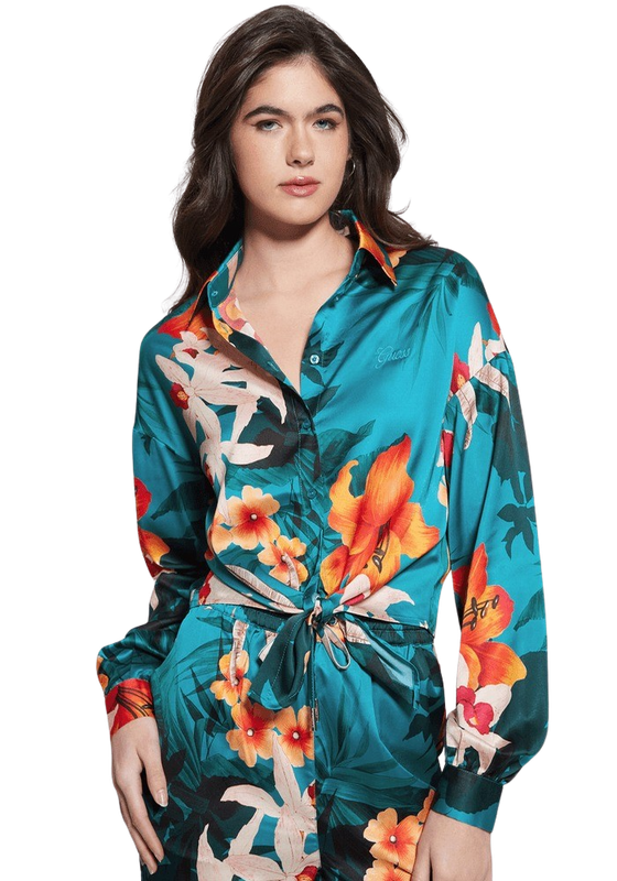 Blusa Guess Mujer Ls Bowed Jun Shirt Multicolor-0
