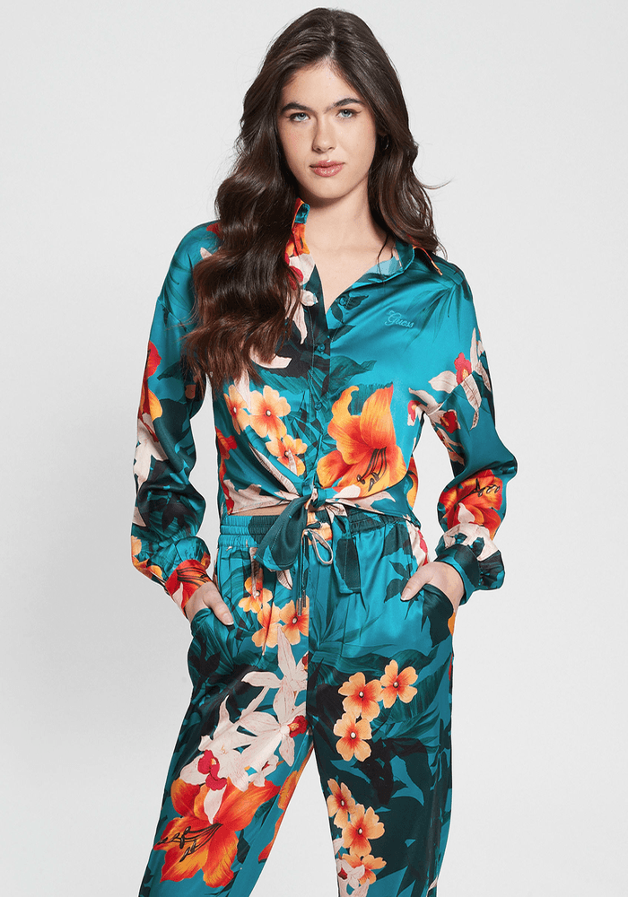 Blusa Guess Mujer Ls Bowed Jun Shirt Multicolor-3