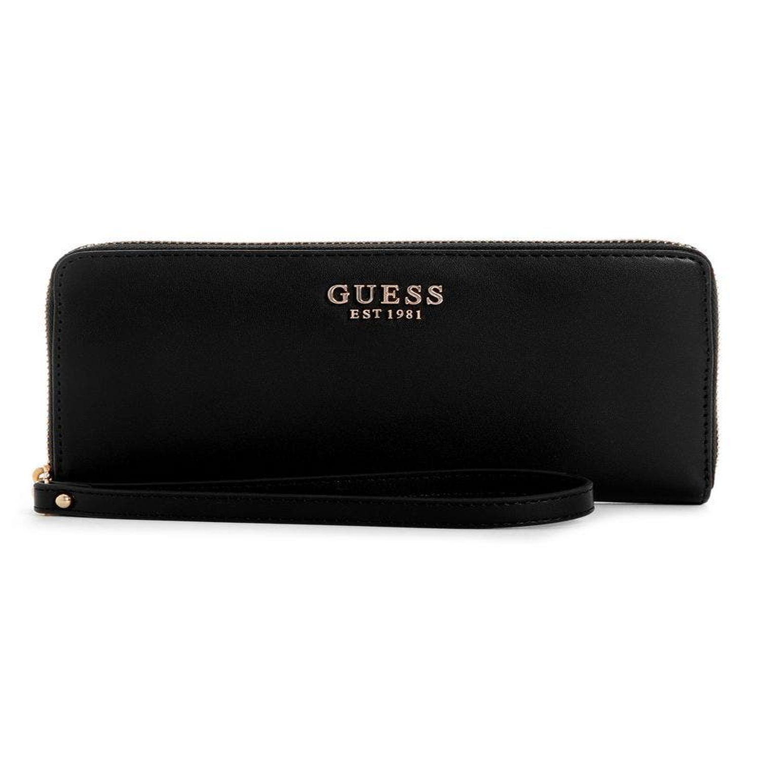Billetera Guess Mujer Laurel Slg Large Zp Around Negro.-0