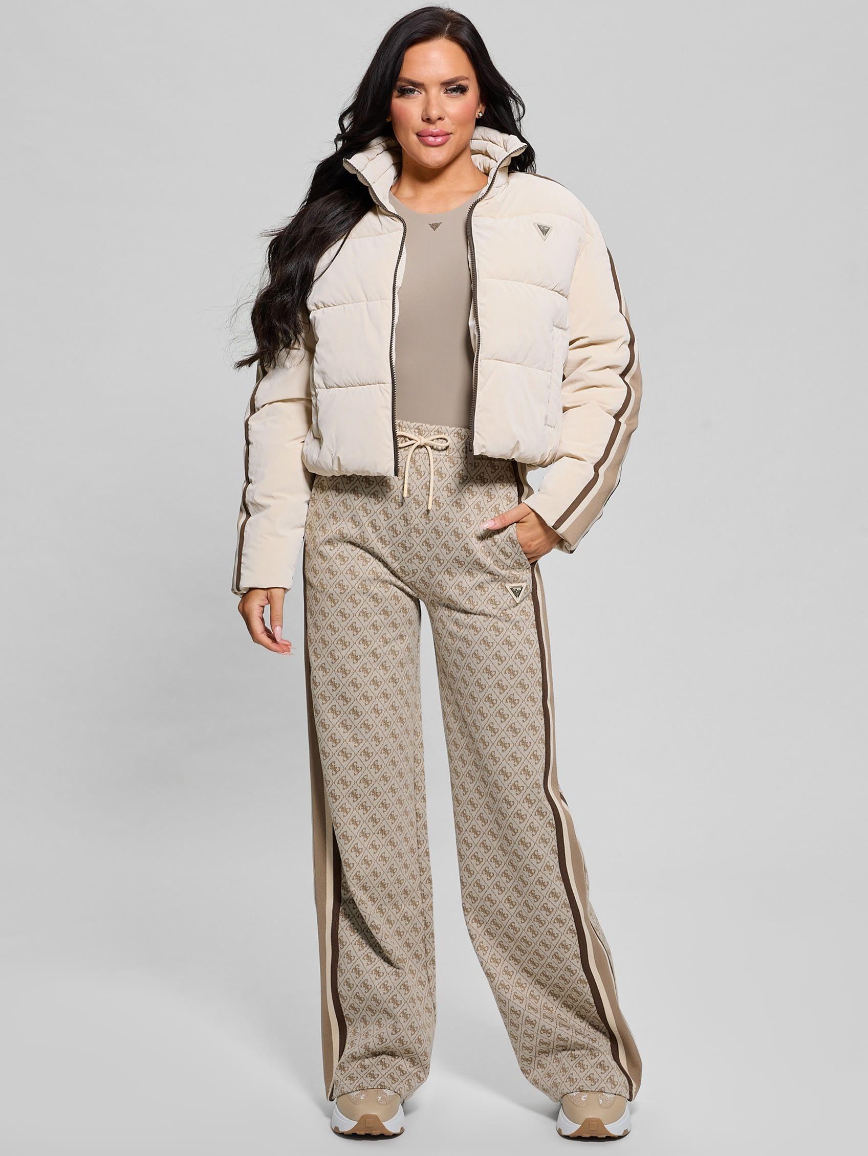 Chaqueta Guess Mujer Jean Puffer Jacket Café-1