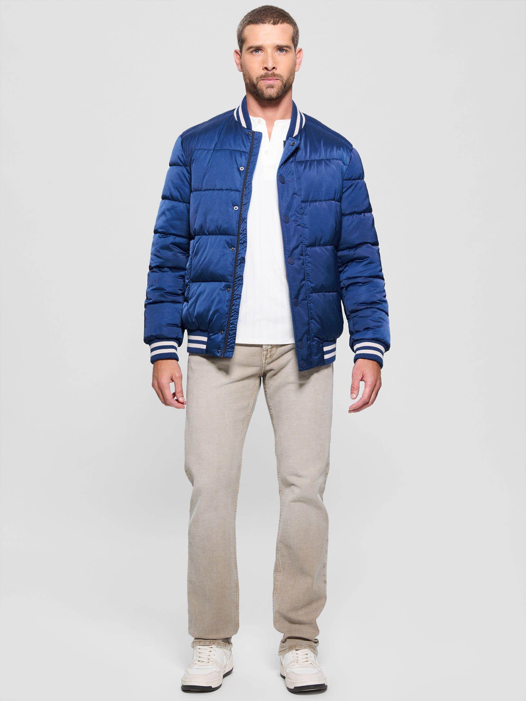 Chaqueta Guess Hombre Branded Puffa Bomber Azul-1