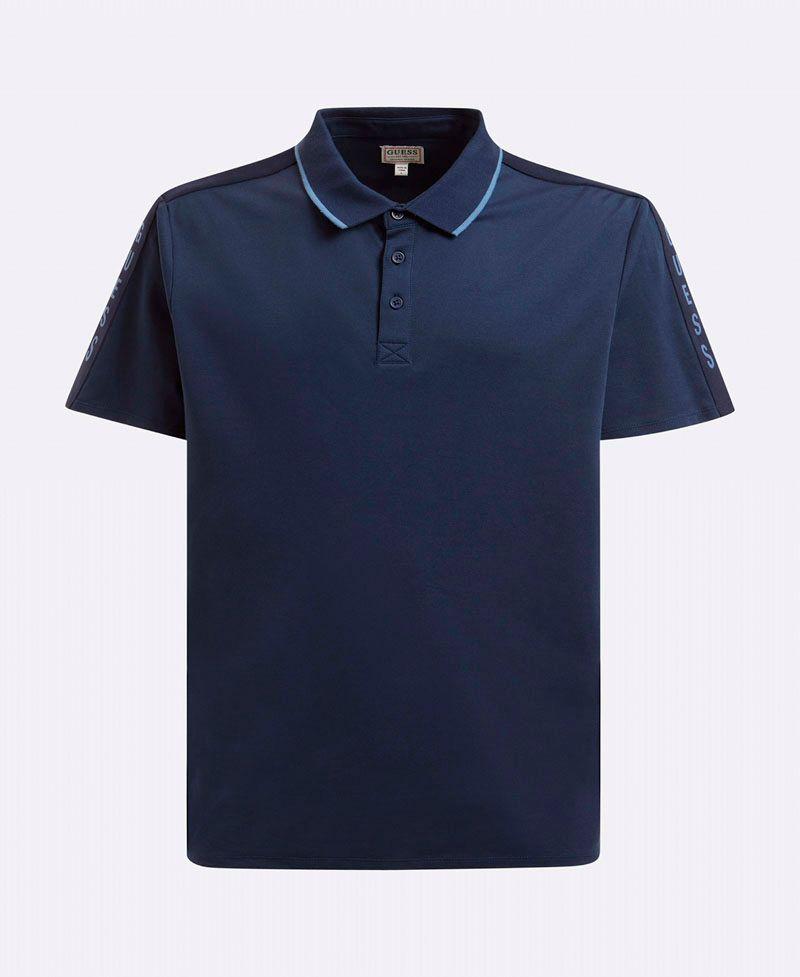 Polera Guess Hombre Ss Paul Pique Tape Polo Azul-6