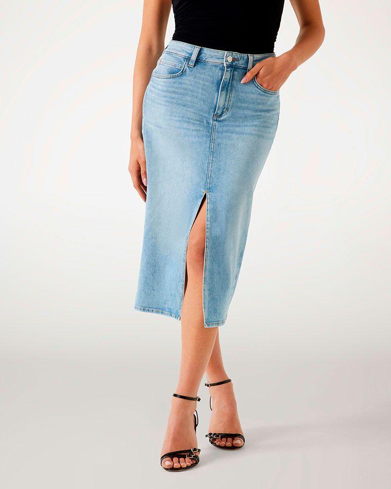 Falda Guess Mujer Mila Denim Skirt Azul-0