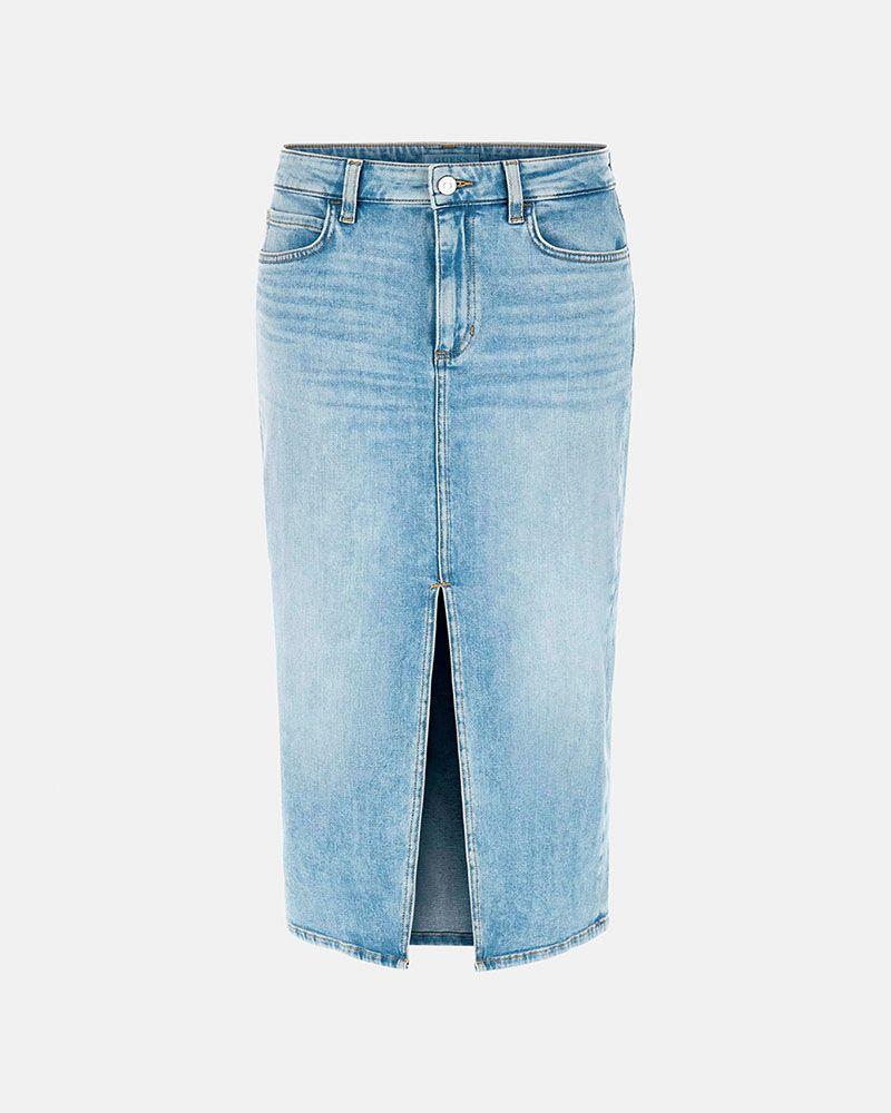 Falda Guess Mujer Mila Denim Skirt Azul-4