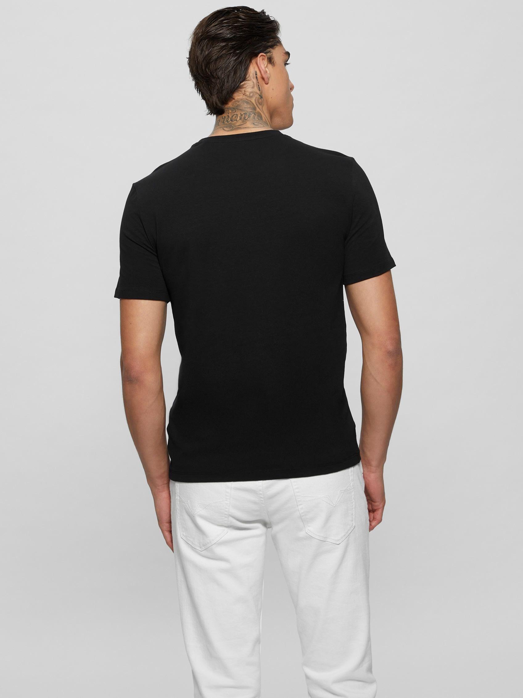Polera Guess Hombre Ss Cn Shiny Gel Triangle Tee Negro-5