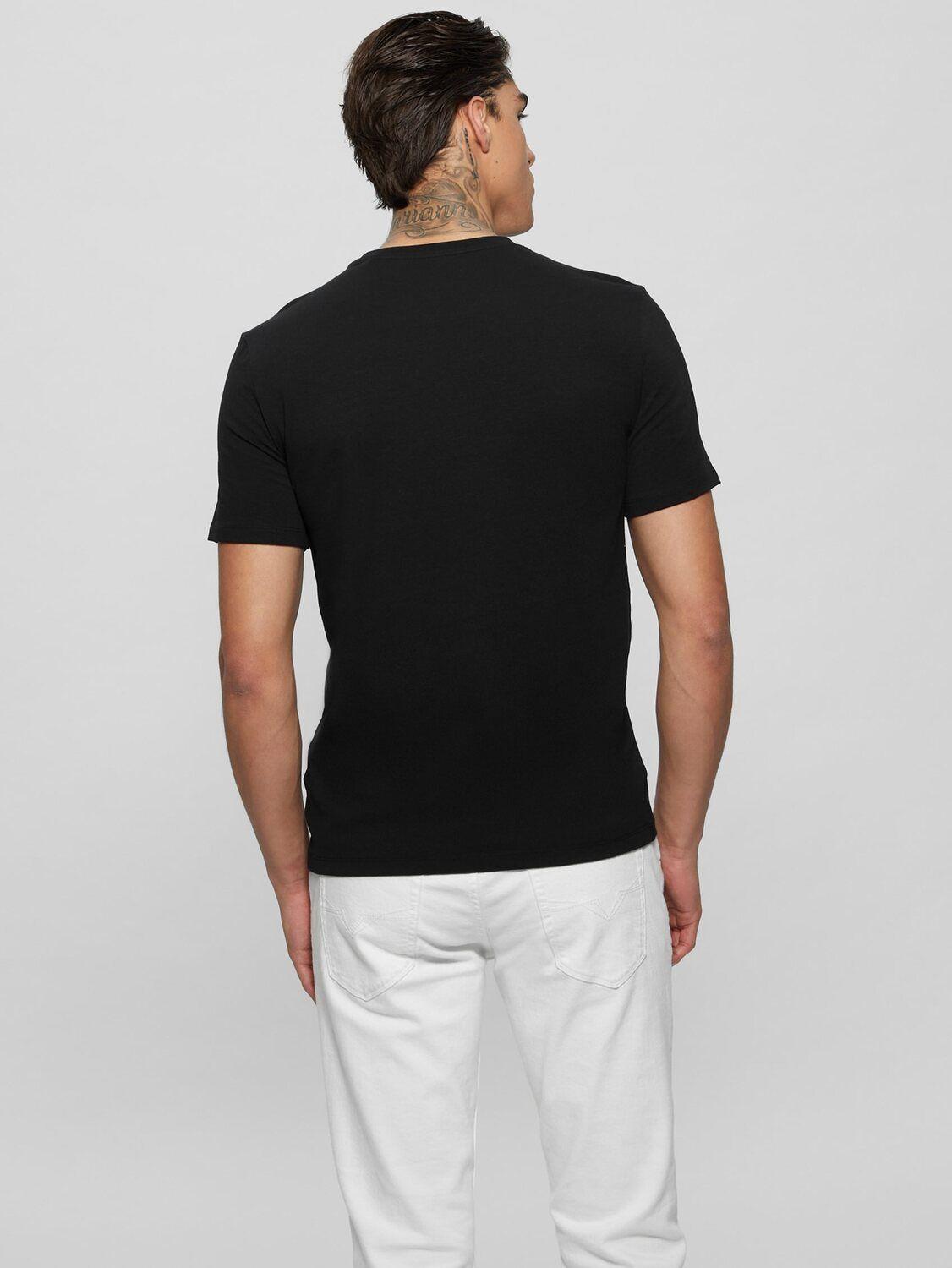 Polera Guess Hombre Ss Cn Shiny Gel Triangle Tee Negro-5