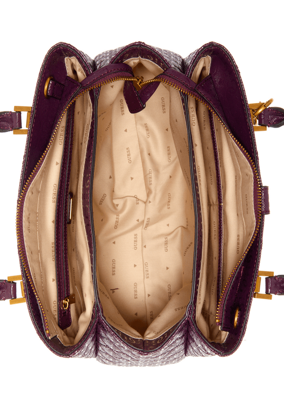 Cartera Guess Mujer Gaia Triple Comprtmnt Satchel Rojo-2