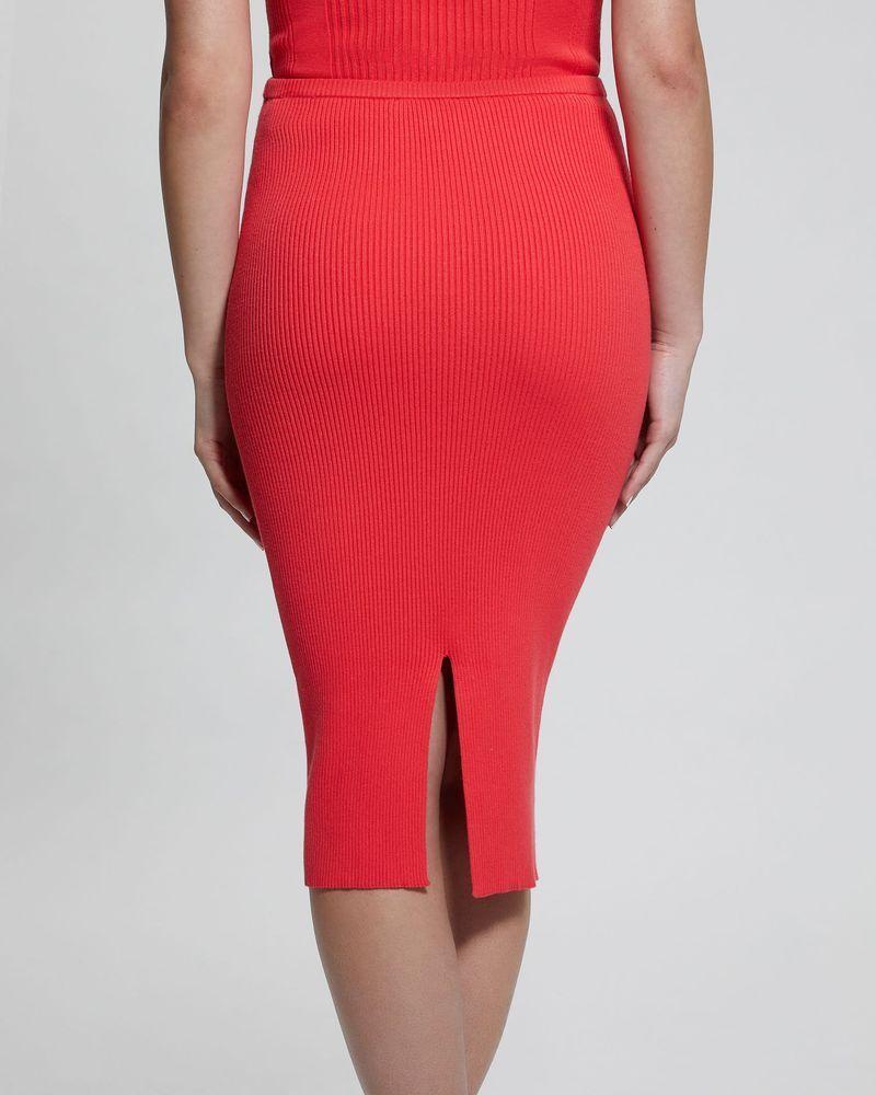 Falda Guess Mujer Sahara Rib Sweater Skirt Rojo-3