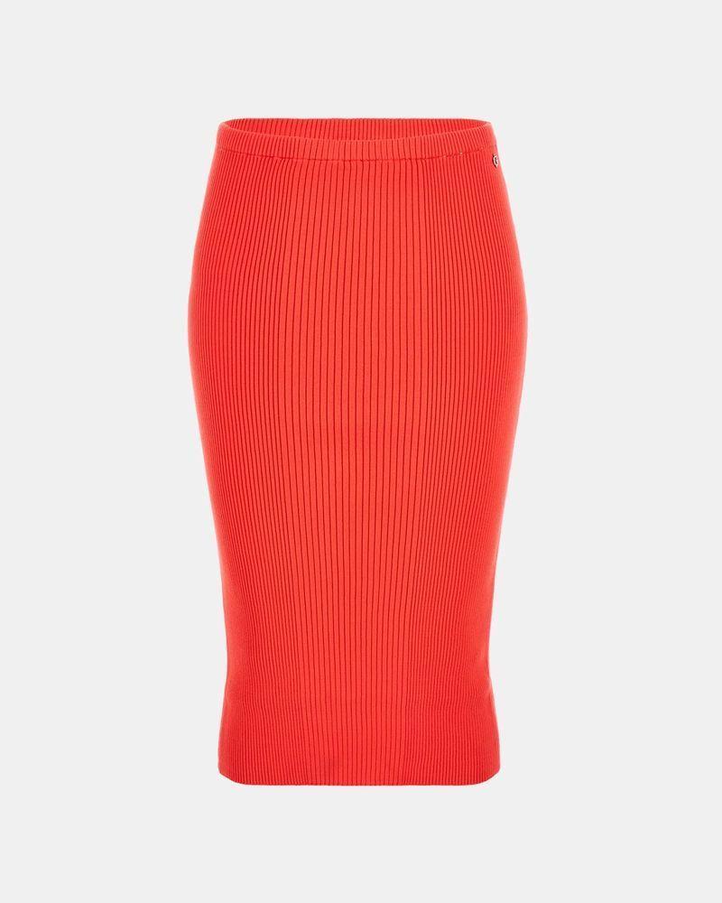 Falda Guess Mujer Sahara Rib Sweater Skirt Rojo-4