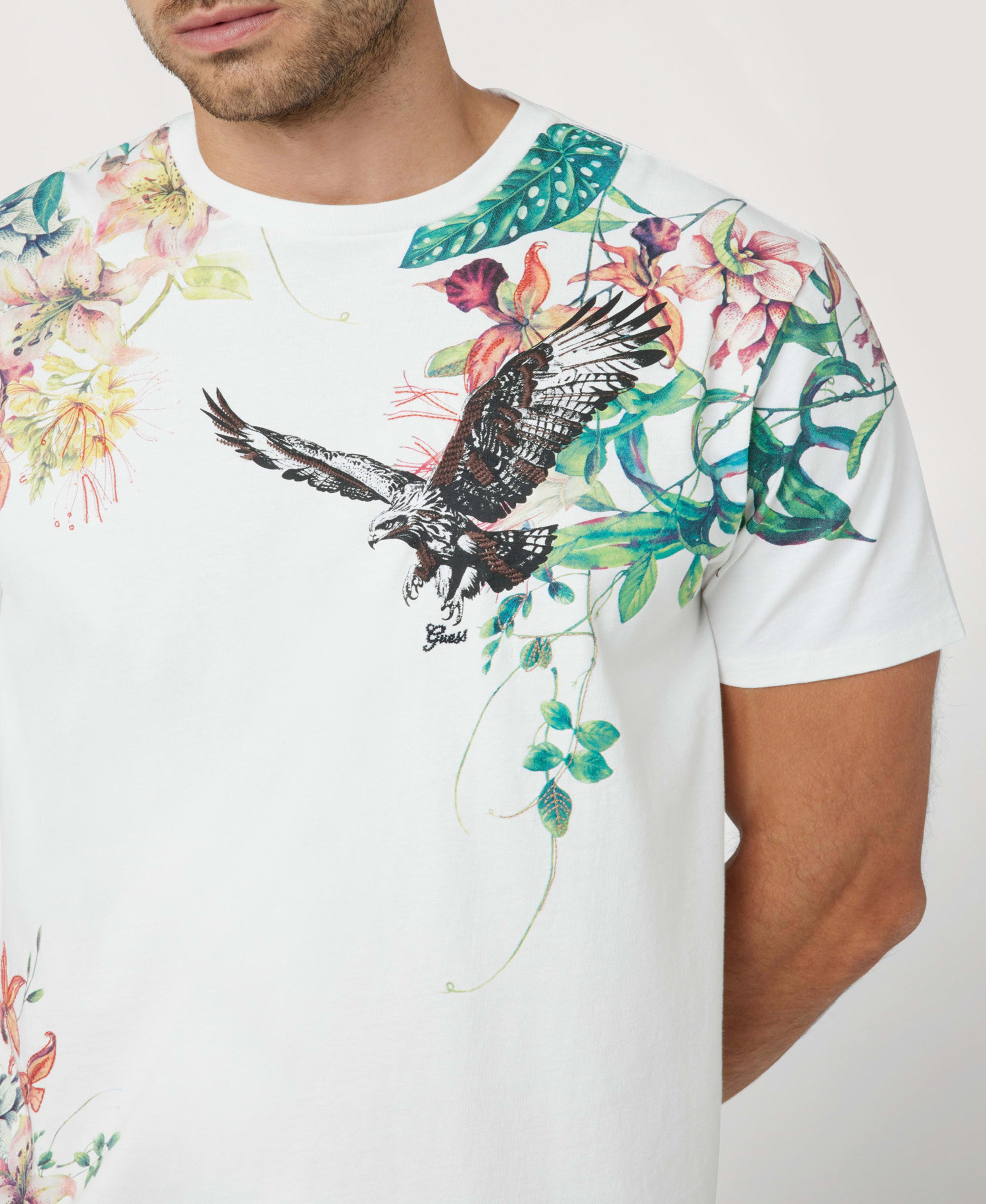 Polera Guess Hombre Ss Bsc Floral Hawk Tee Amarillo-3