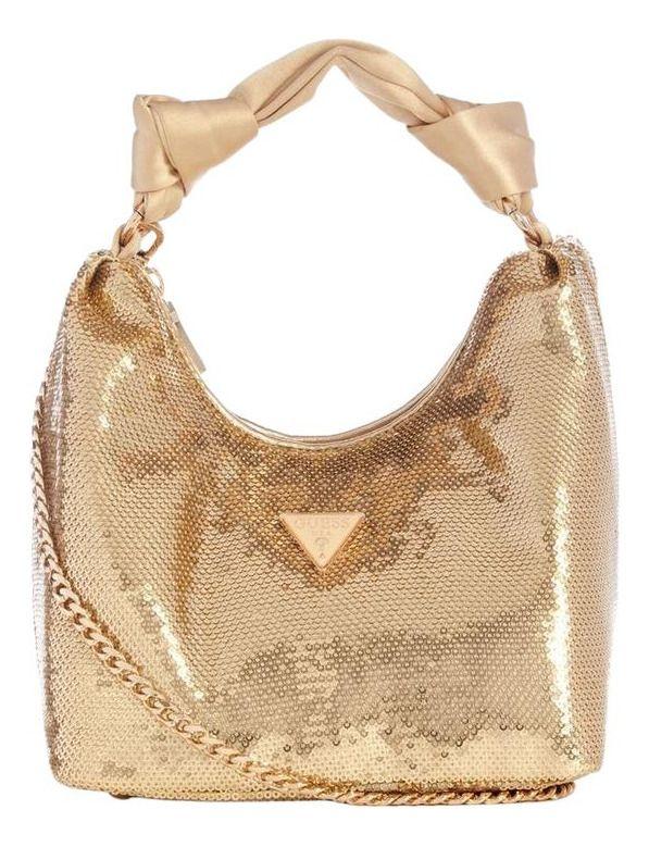 Cartera Guess Mujer Velina Hobo Dorado.-0