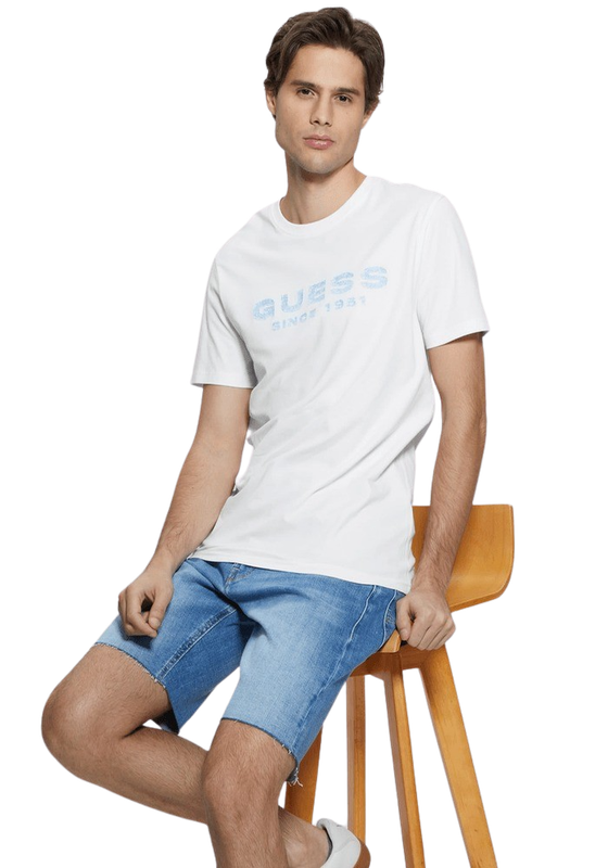 Polera Guess Hombre Ss Cn Guess Logo Tee Blanco-0