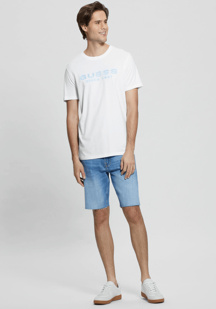 Polera Guess Hombre Ss Cn Guess Logo Tee Blanco-1
