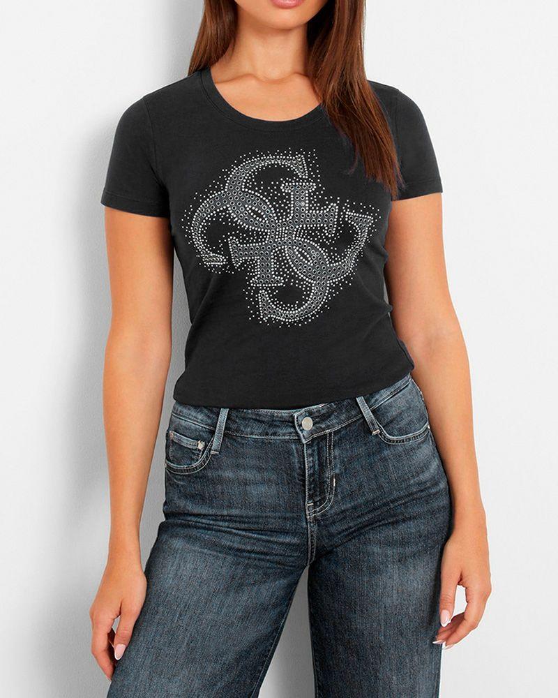 Polera Guess Mujer Ss Rn 4G Logo Tee Negro-0