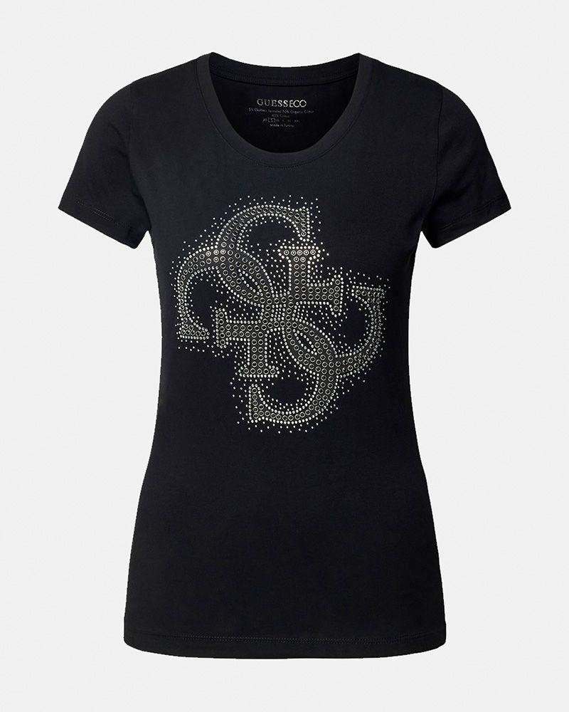 Polera Guess Mujer Ss Rn 4G Logo Tee Negro-2