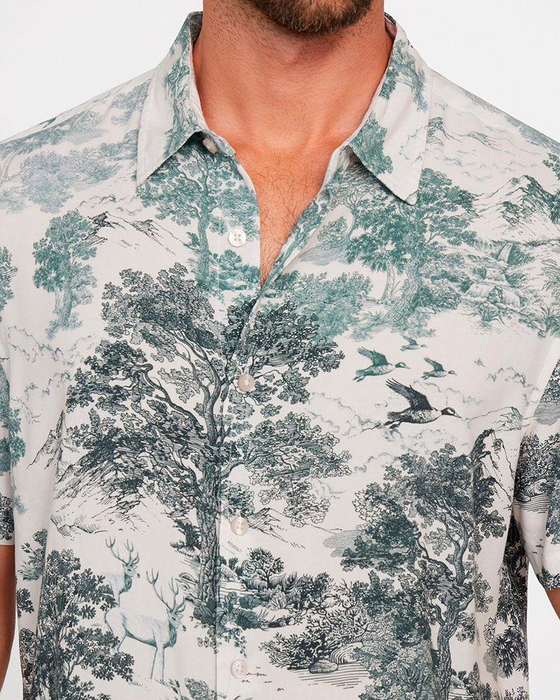 Camisa Eco Rayon Forest Toile Verde-1
