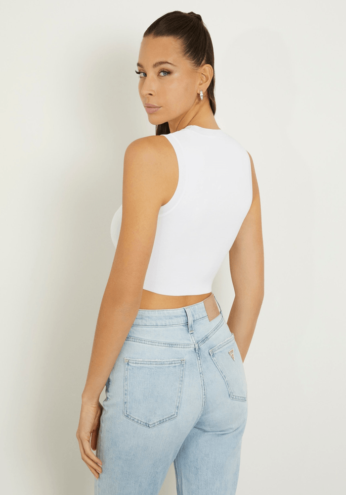 Top Guess Mujer Alexia Tank Top Blanco-2