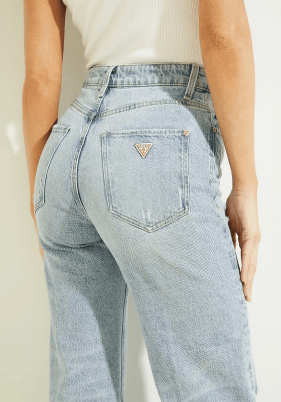 Jeans Guess Mujer Ankle Wide Leg Celeste-1