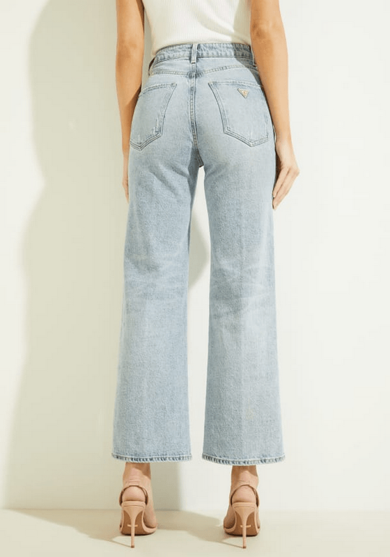 Jeans Guess Mujer Ankle Wide Leg Celeste-2