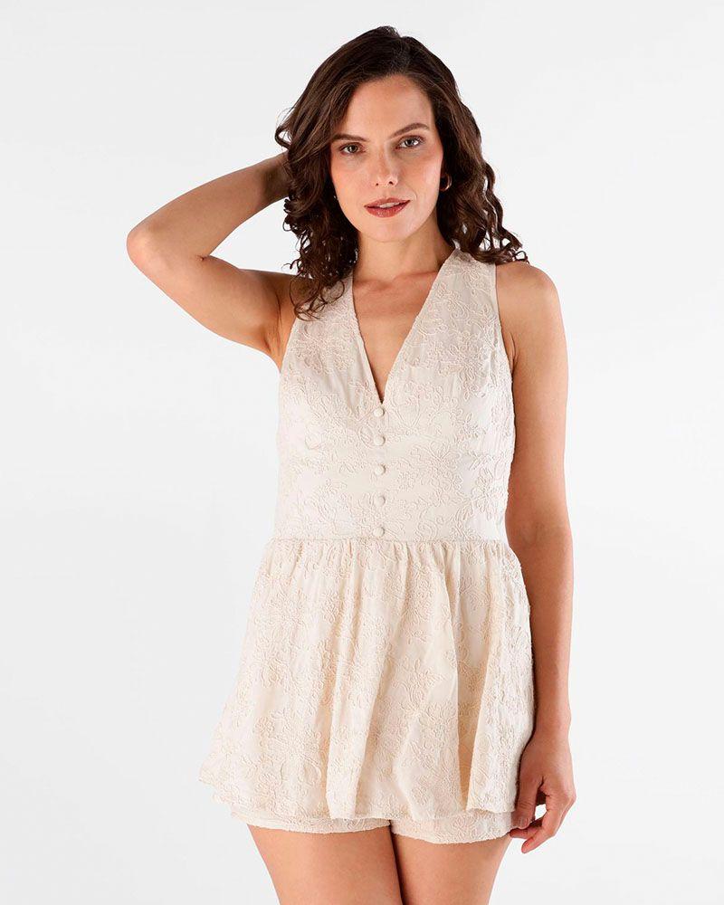 Enterito Zayla Embroidered Romper Rosa-0