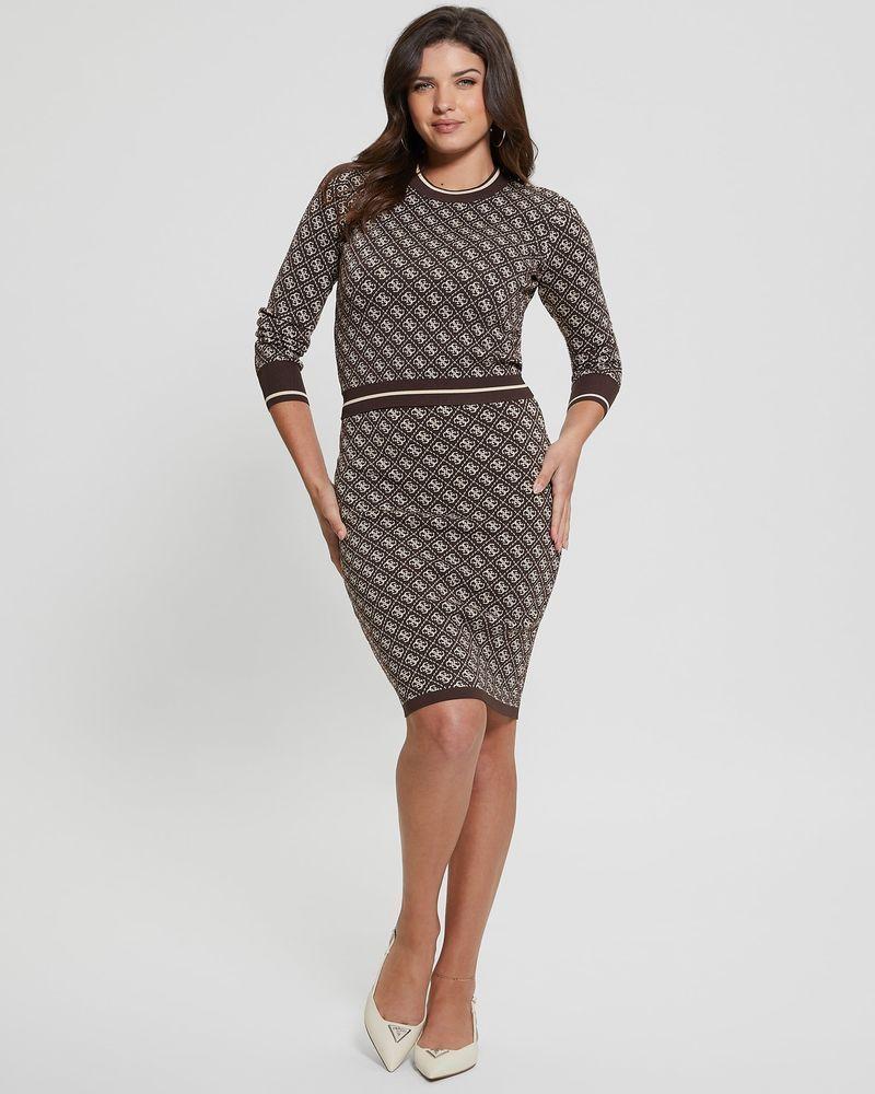 Falda Guess Mujer Lise 4G Skirt Swtr Café-1