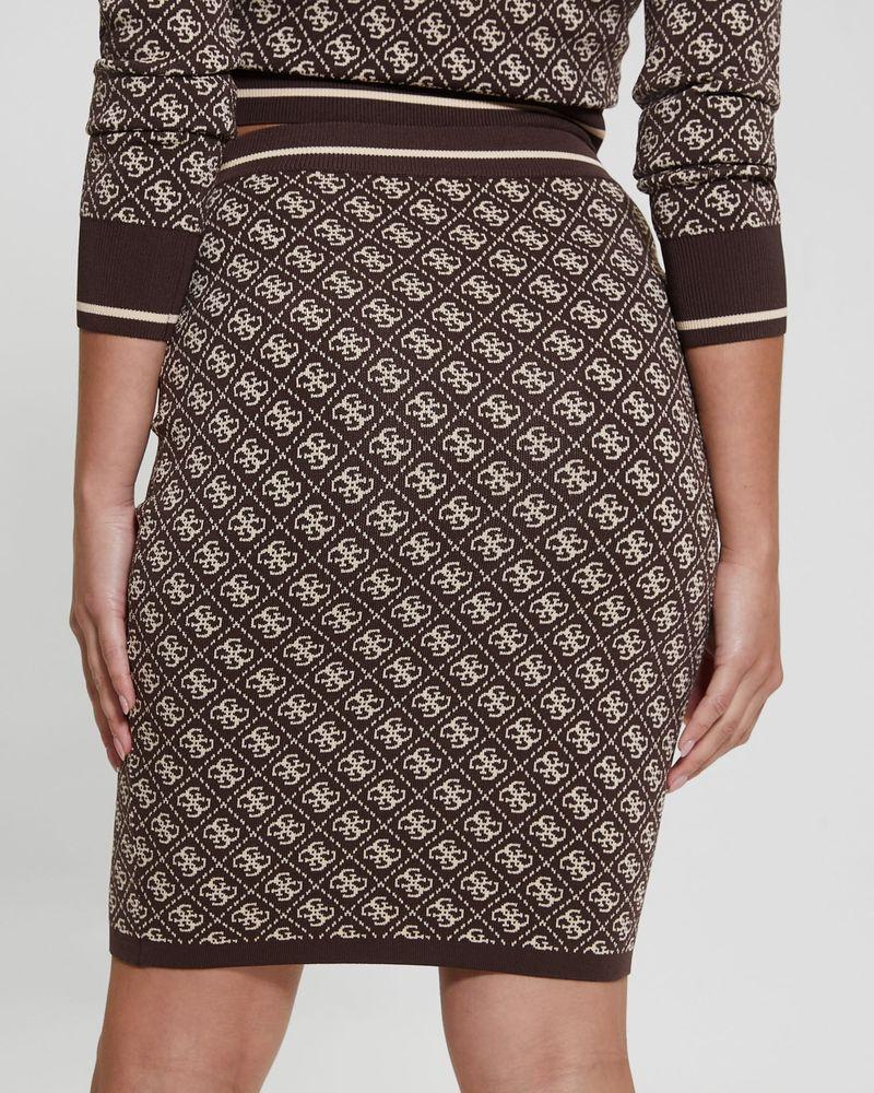 Falda Guess Mujer Lise 4G Skirt Swtr Café-3