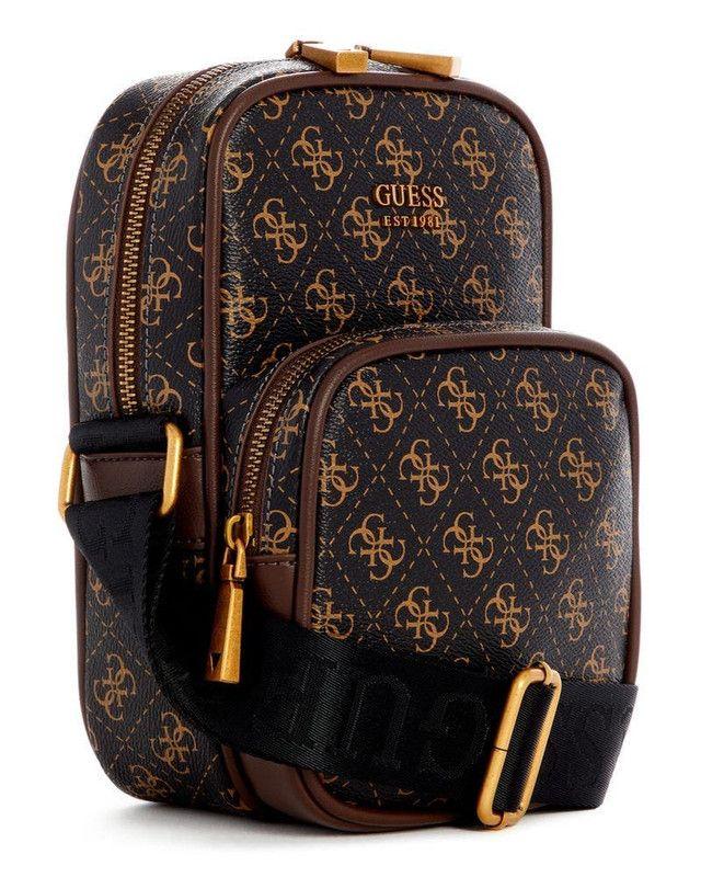 Bolso Guess Hombre Keith Camera Bag Café.-1