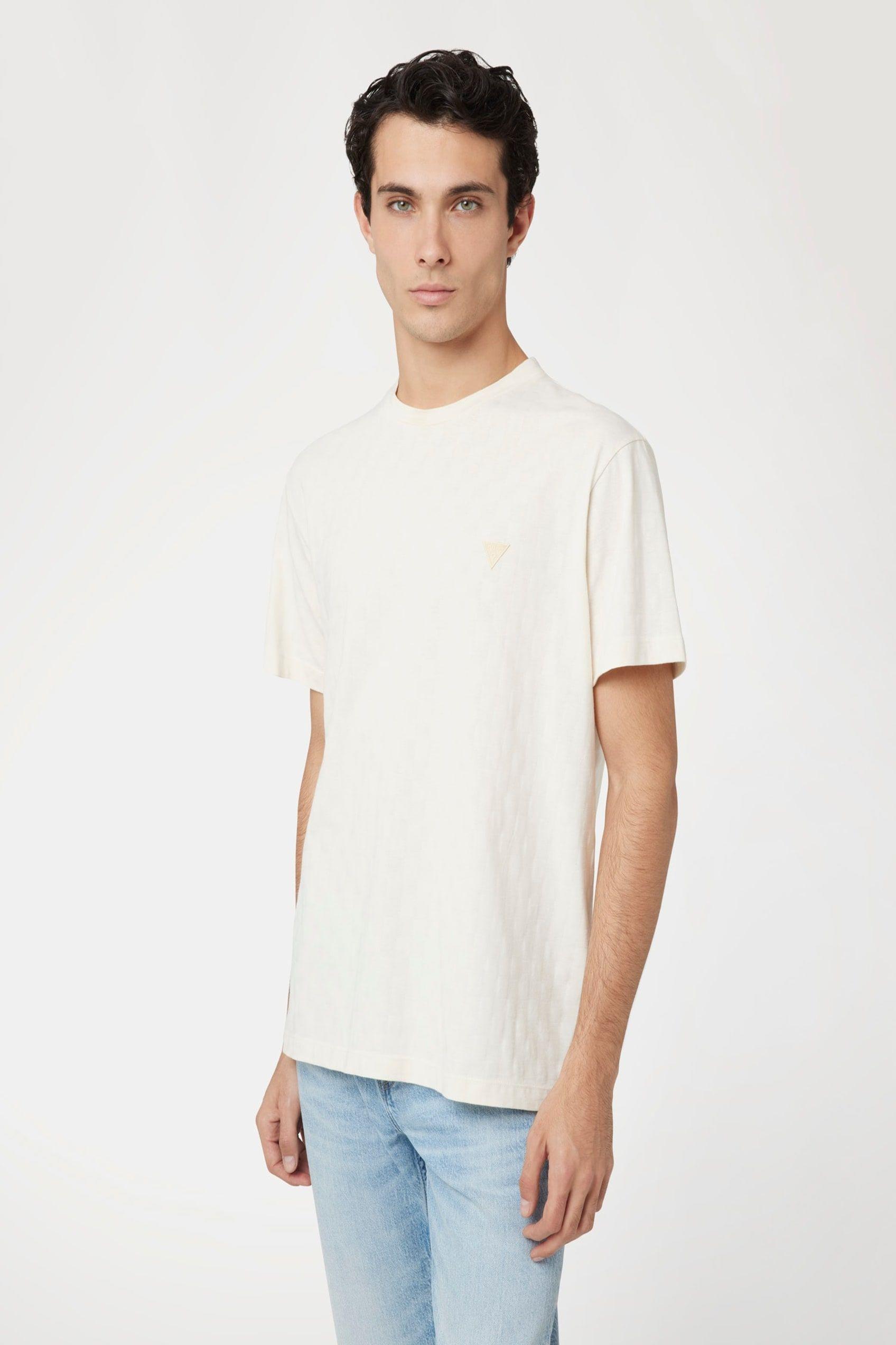 Polera Guess Hombre Small Triangle Ss Knit Café-0