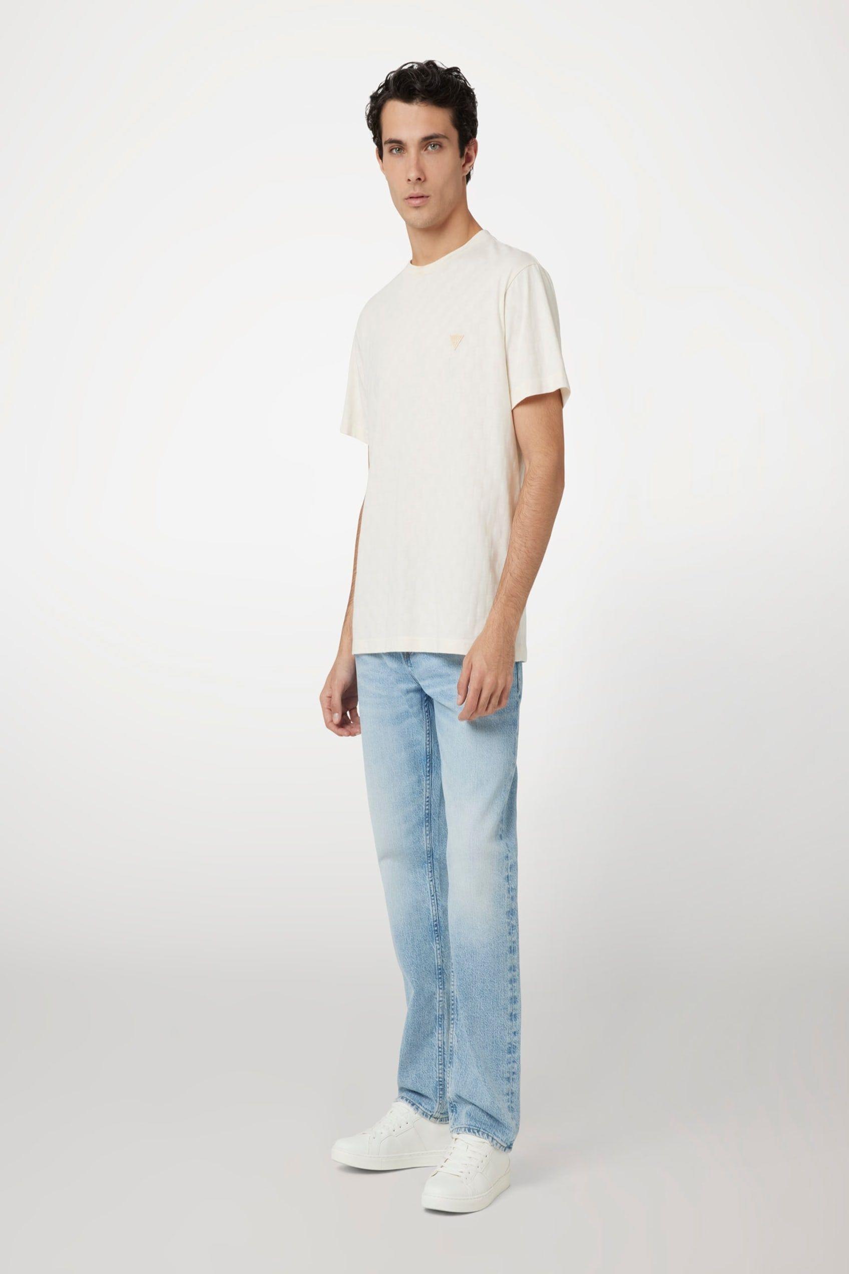 Polera Guess Hombre Small Triangle Ss Knit Café-1