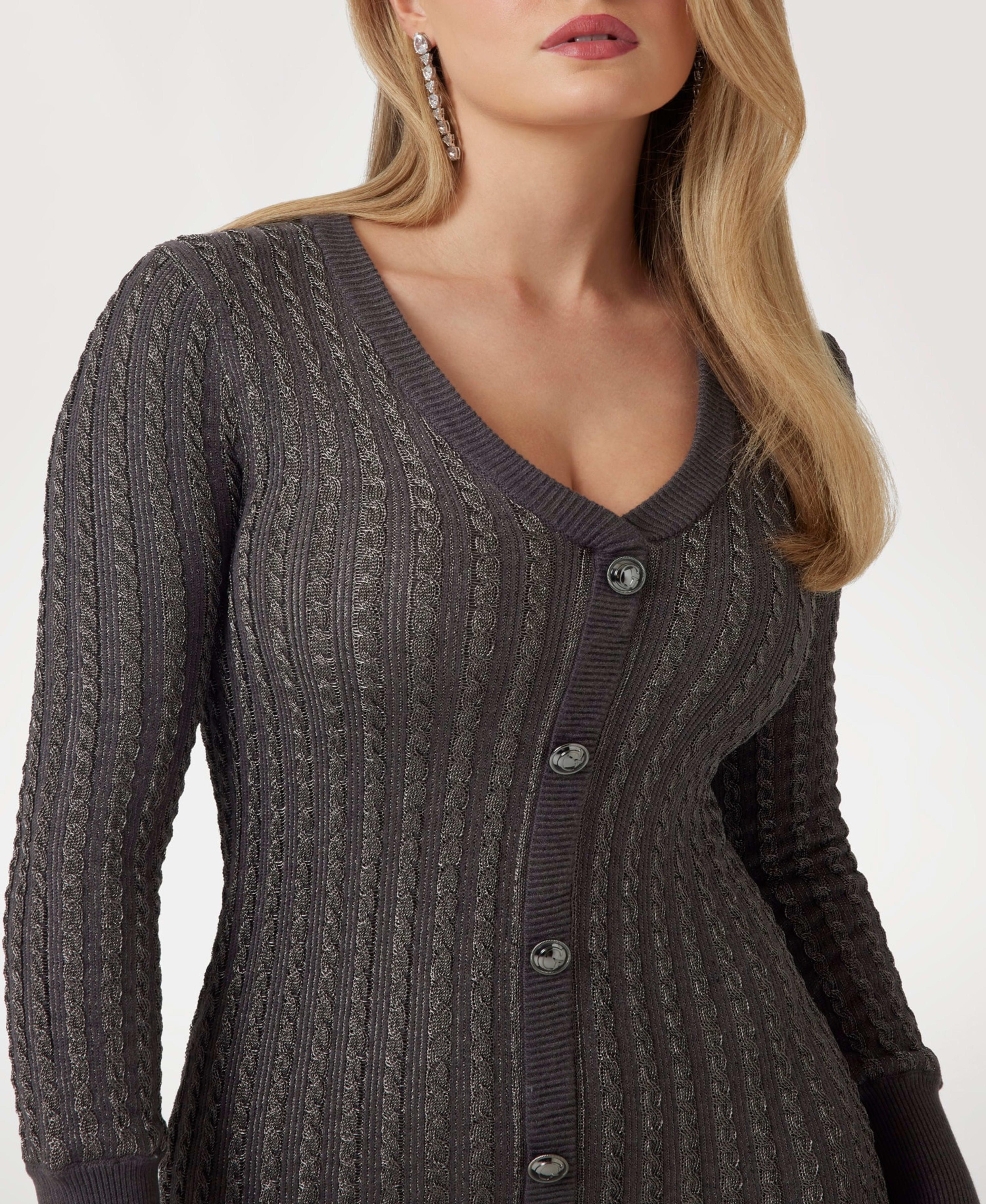 Vestido Guess Mujer Josie Ls Vn Cardi Dress Swtr Gris-2