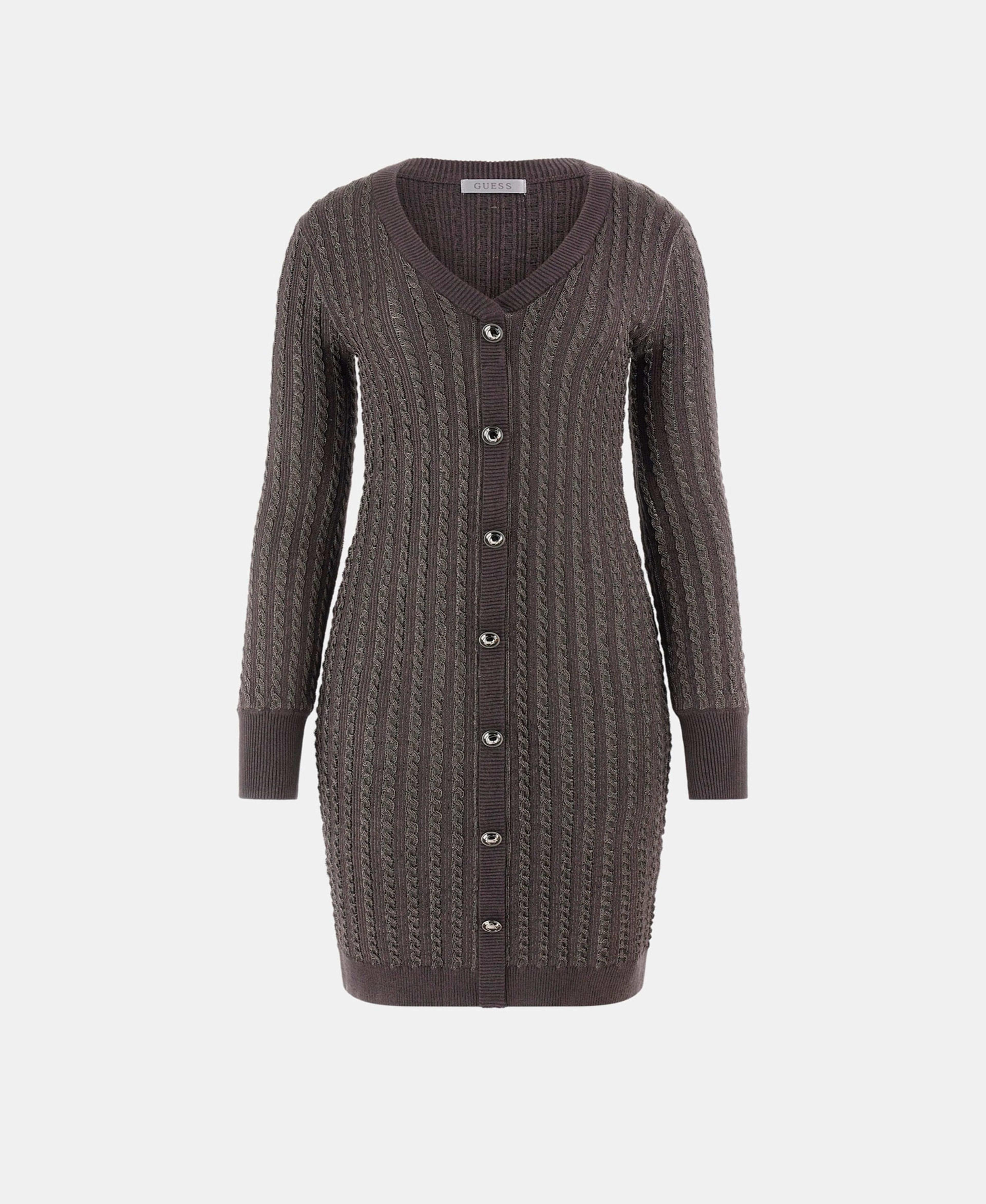 Vestido Guess Mujer Josie Ls Vn Cardi Dress Swtr Gris-3