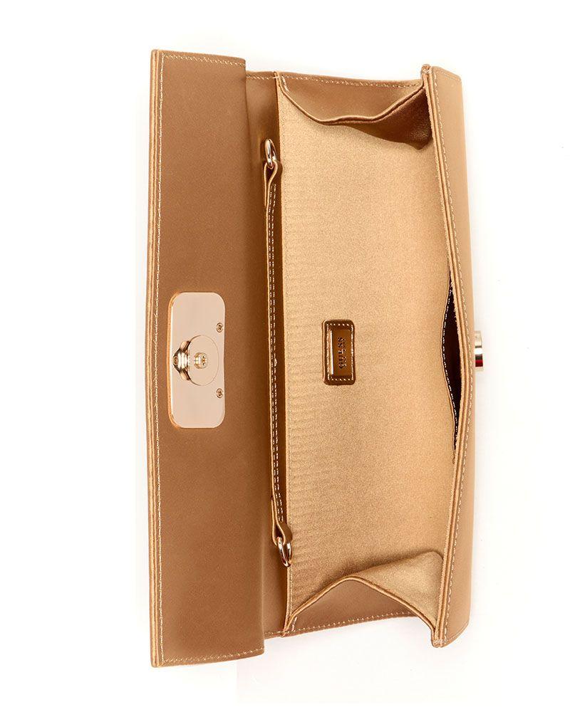 Cartera Guess Mujer Zalina Handle Clutch Dorado-3