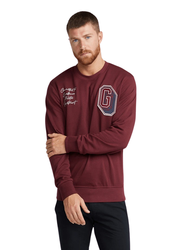 Polerón Guess Hombre Yustin Cn Fleece Burdeo-0