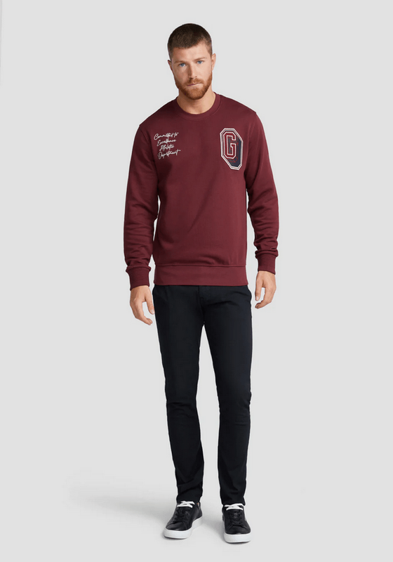 Polerón Guess Hombre Yustin Cn Fleece Burdeo-1