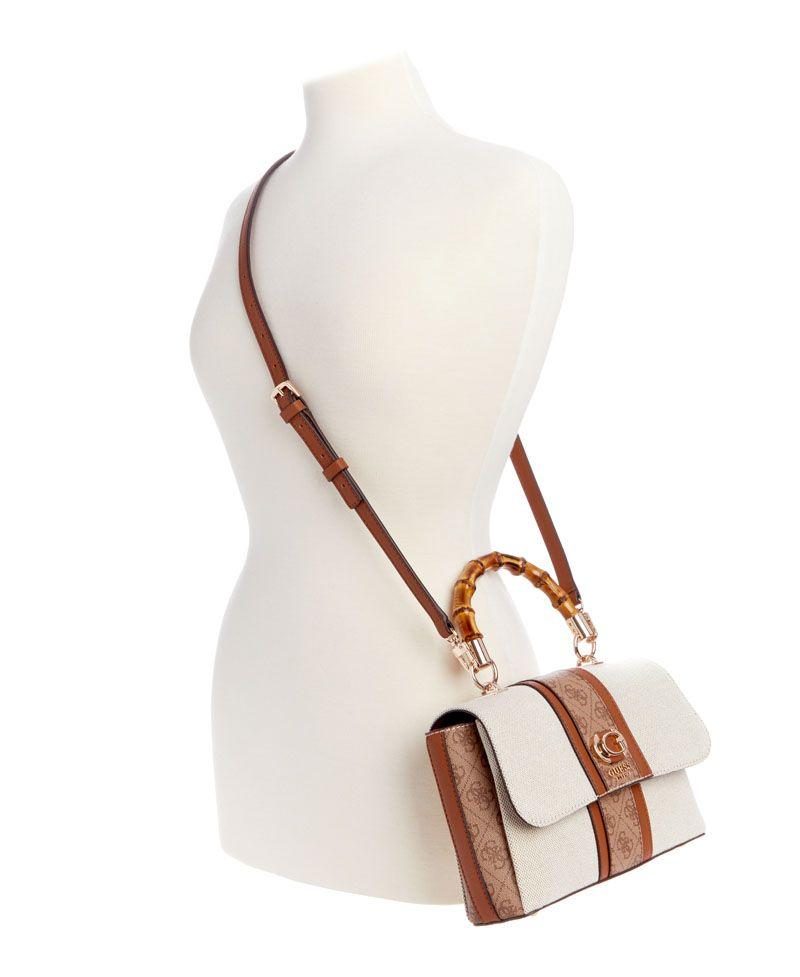 Cartera Kerima Bamboo Top Handle Flap Marrón-4