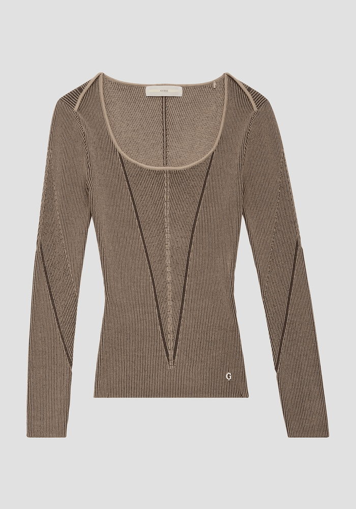 Tejido Guess Mujer Ls Vn Blandine Swtr Beige-1