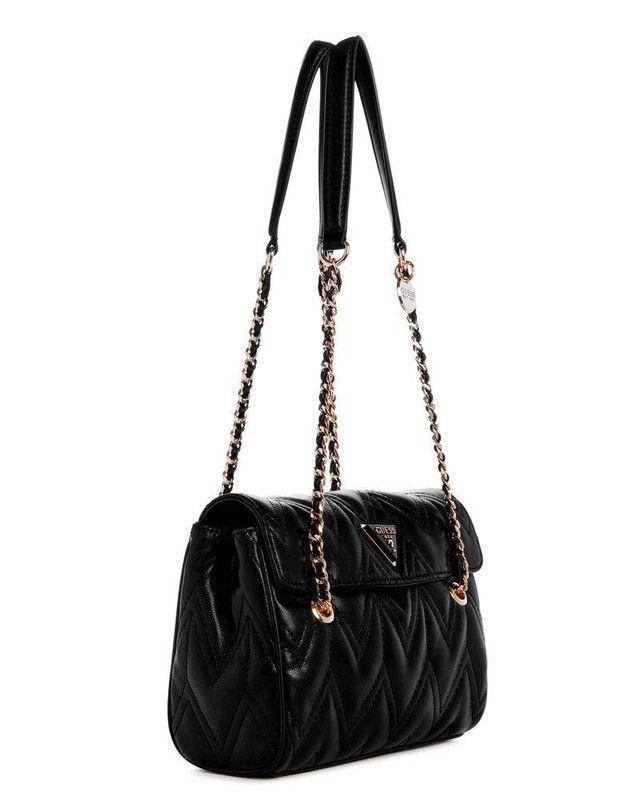 Cartera Guess Mujer Eda Flap Shoulder Bag Negro-1