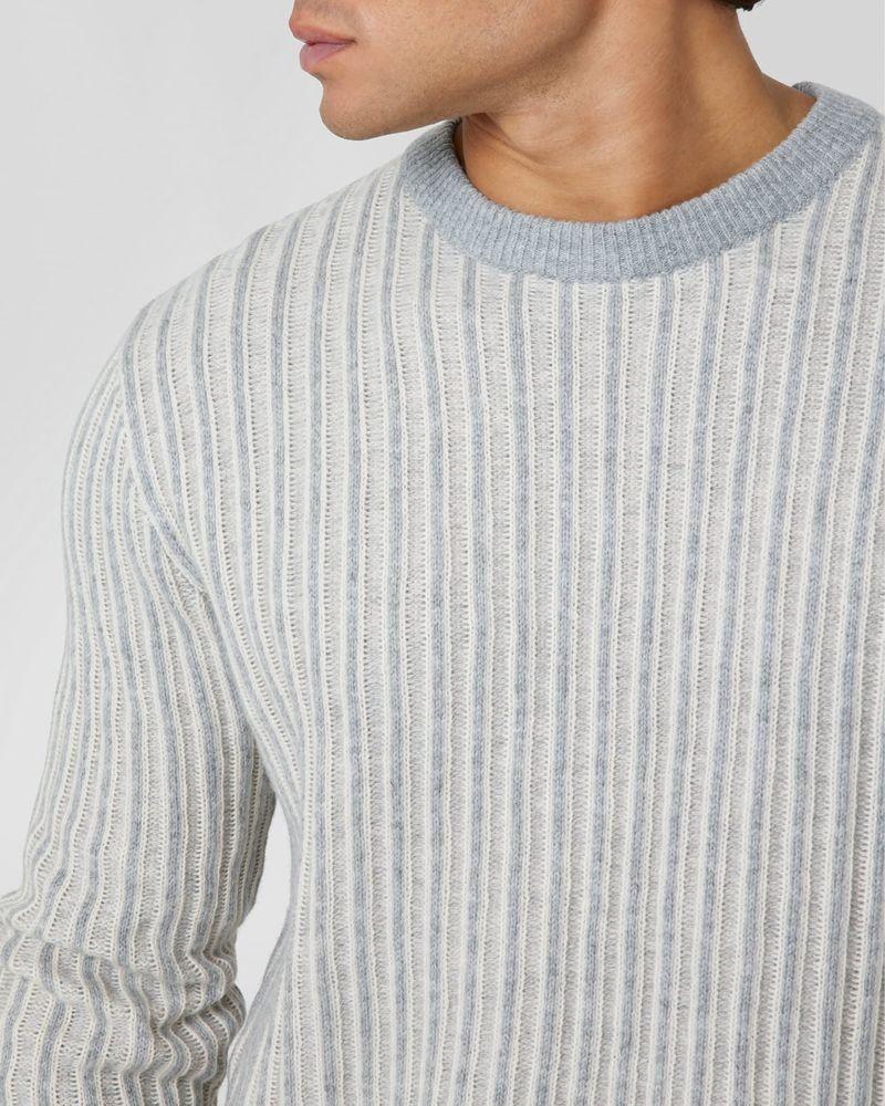 Tejido Guess Hombre Emmanuel Cn Bi-Color Ribs Swtr Gris-2