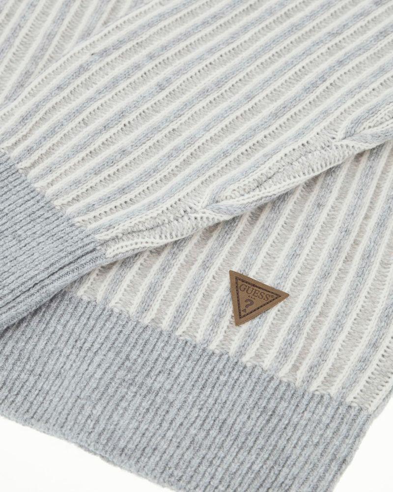 Tejido Guess Hombre Emmanuel Cn Bi-Color Ribs Swtr Gris-5