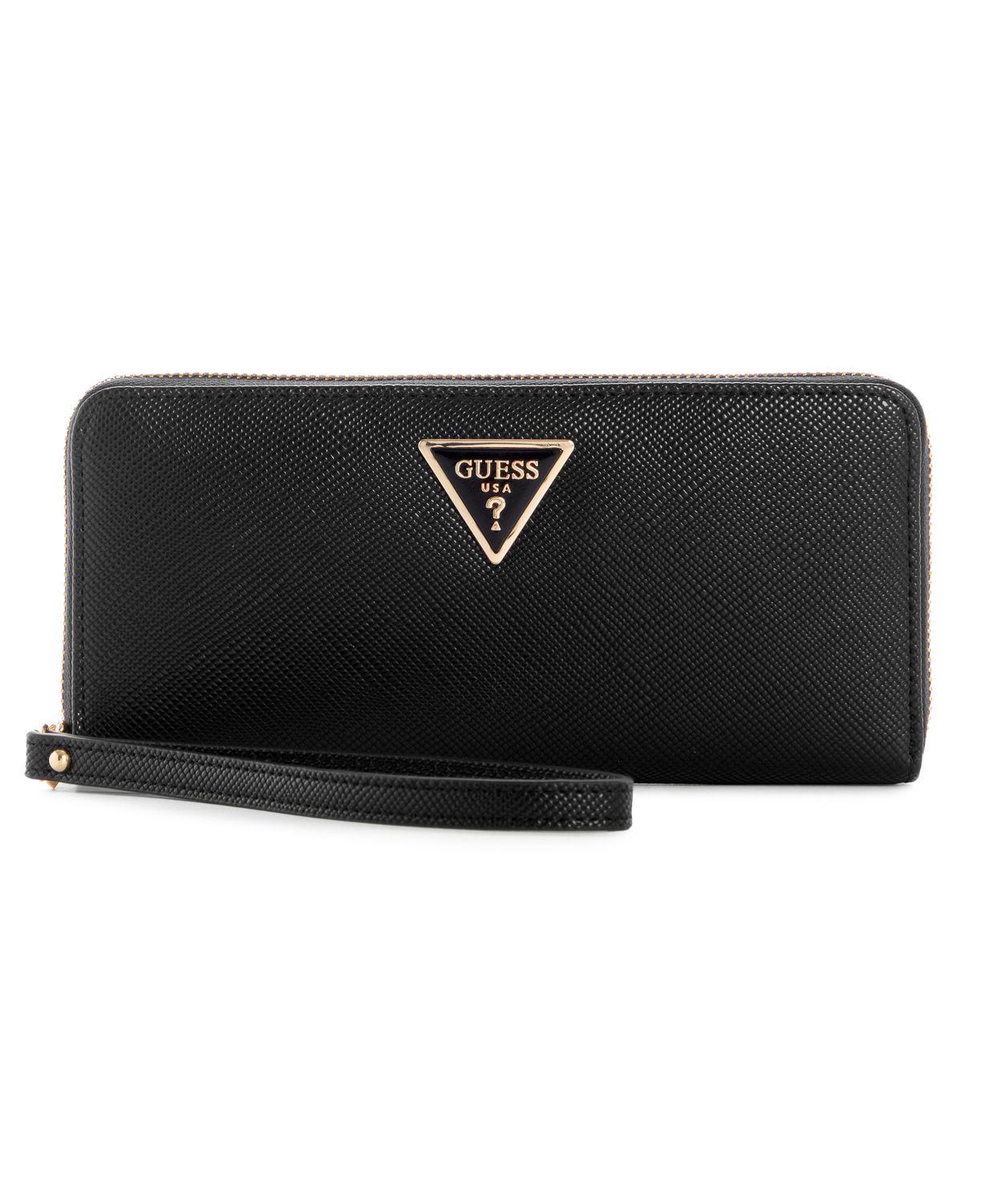 Billetera Guess Mujer Laurel Slg Large Zip Around Negro-0