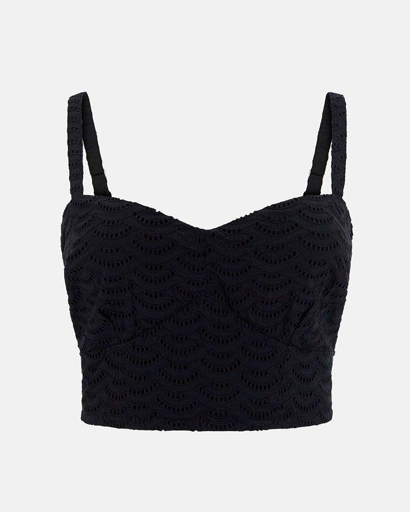 Polera Ss Sharon Eyelets Top Negro-4