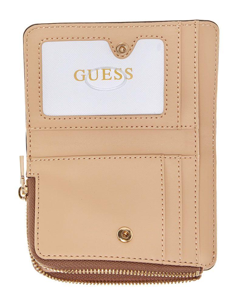 Billetera Guess Mujer Laurel Ii Slg Zip Arnd Crd Cse Beige-2
