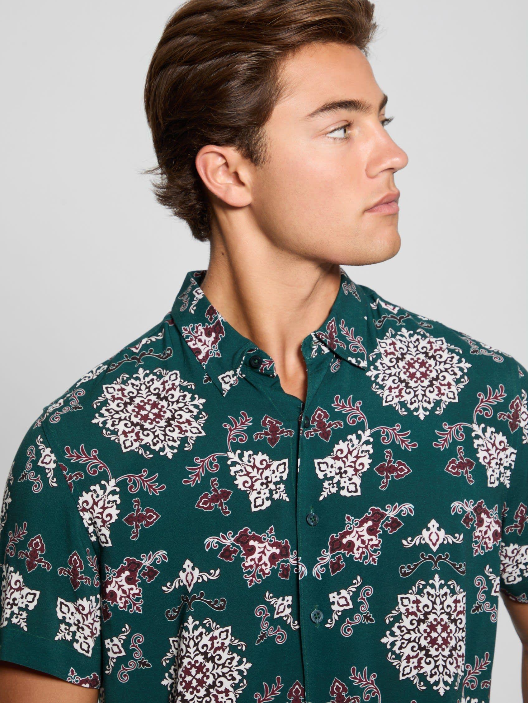 Camisa Guess Hombre Ss Eco Rayon Paisley Shirt Surtido-0