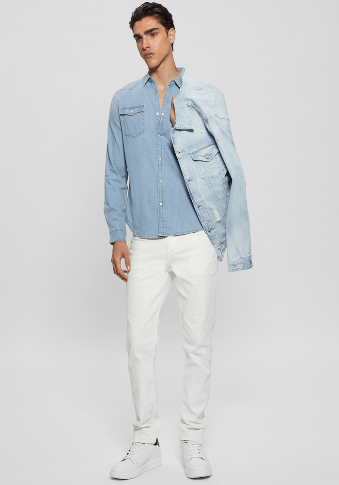 Camisa Guess Hombre Truckee L/S Shirt Denim-1